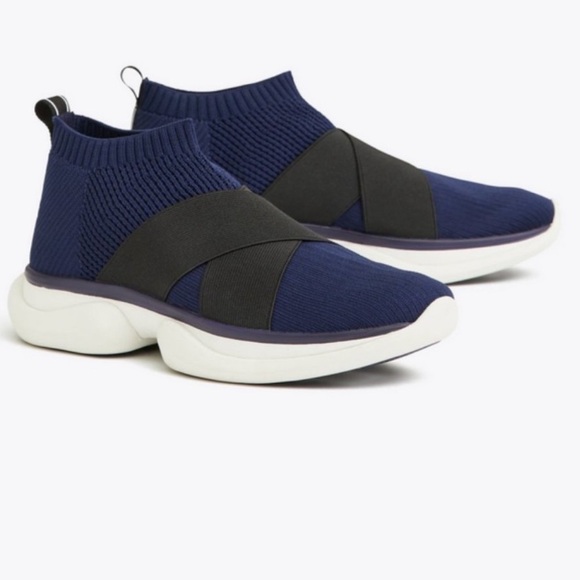 Tory Burch Bubble Sock Sneakers in Navy sz 6.5 - Picture 1 of 16